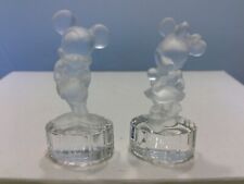 Goebel Germany Frosted Crystal Walt Disney Mickey & Minnie Figurines picture
