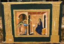 Monumental Antique Gesso and Wood Icon of Annunciation picture