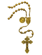 Gold Plated Battle Rosary with St. Benedict Medal picture