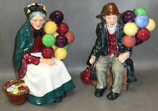 Set of 2 Vintage Royal Doulton Old Balloon Seller and the Balloon Man Figurine picture