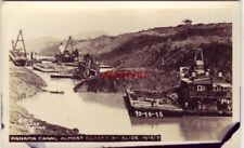 J. Fisher Ft Clayton RPPC PANAMA CANAL ALMOST CLOSED BY SLIDE OCT 10, 1915 picture