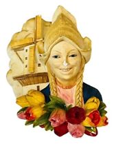 Bosson Legend Chalkware Face Bust Figurine Wall Hanging Tulip Time 1993 RARE AC4 picture