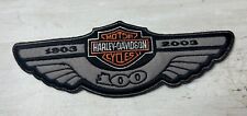 Harley Davidson Embroidered 100th Anniversary Logo Patch 1903-2003 Wings NEW picture