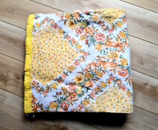 Vintage NOS Blanket Cannon Vignette Floral Nylon Trim Twin / Full Size 72x90