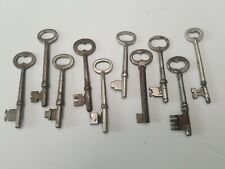 Old Solid Steel Skeleton Keys, Lot of 10, Sizes Range from 2.5