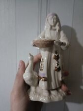 Lenox First Blessing Nativity Goose And Girl Sculpture Collectible Figurine picture