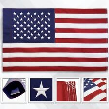 Nylon Embroidered SLEEVED American Flag 3x5ft Heavyweight Stitched Stripes picture
