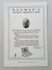 1917 Beeman's Pepsin Chewing Gum Aids Digestion Chicle Vintage Magazine Print Ad picture