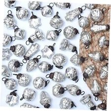 25 Mercury Glass Ornaments- Vintage Silver Christmas Ornaments Mercury Silver picture