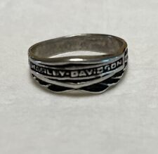 925 Sterling Silver Unisex Harley Davidson 1/4” High Band. Size 8.75 picture