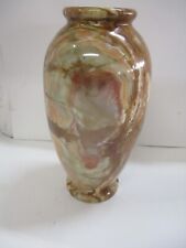 Vintage 11.5” Onyx Marble Stone Vase 14lb 1oz picture