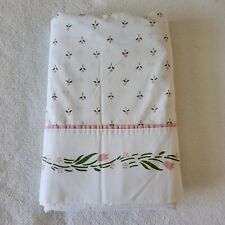 Vtg 1980’s Laura Ashley Canterbury Queen Flat Sheet -Pink Tulips Special TopTrim picture