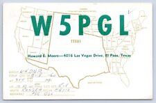 QSL CB Ham Radio Card W5PGL El Paso Texas Vintage El Paso County TX 1960 Card picture