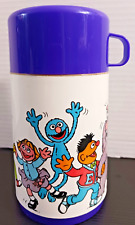VTG Sesame Street Aladdin Drink Bottle Elmo Big Bird Bert Ernie Grover USA MADE picture