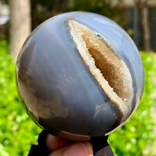 388G   Natural Agate Cave crystal ball Agate sphere Cave vug Quartz Healing picture