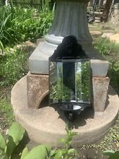 Vintage Rare Gothic Style Homco Black Metal Mirrored Wall Sconce Candle Holder picture