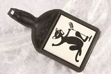 Kool Kat Cool Cat Singing With Microphone Vintage Ashtray Trivet Cast Iron picture