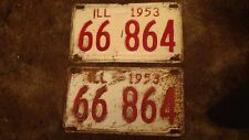 1953 Illinois license plates pair picture