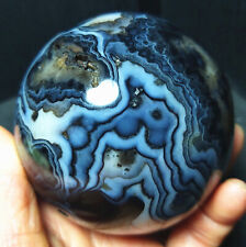 TOP 583.8G 75mm Natural Polished Banded Agate Crystal Sphere Ball Healing A2493 picture