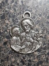 Vintage Large Saint Joseph Child Jesus Medal picture