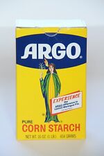 Vintage Yellow Argo Corn Starch 16 oz Box Container 1989 USA 6.5 In x 4 In picture