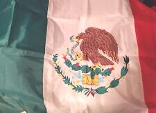 MEXICO FLAG EMBROIDERED SEWN NYLON Mexican Country National Flag 5 X 3 NEW picture