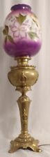 B&H PARLOR GOLD AND PURPLE HAND PAINTED SHADE TABLE LAMP MARCH 19, 1895 picture