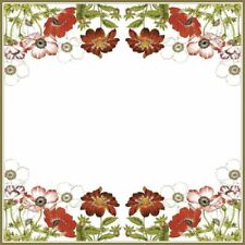 Two Individual Paper Luncheon Decoupage 3-Ply Napkins Beautiful Flowers Frame picture