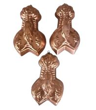 3 Vintage LOBSTER Molds Copper Aluminum Jell-O Cake Pans Tin Wall Decor 10