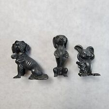 Lot of 3 Vintage Italian Signed Maurizio Pewter Figurines Dachshund St. Bernard picture