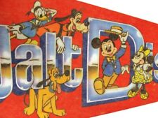 Vintage Walt Disney World Pennant Micky Minnie Pluto Donald Goofy picture