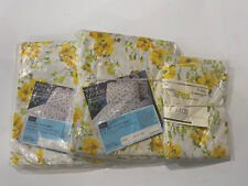 NIP VTG 70’s Full Sheet Set Yellow Daisy Floral Sears Flat Fitted & Pillow Cases picture