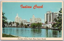 Vintage Postcard Indian Creek Miami Beach Florida Hotel Row Collins Avenue 1967 picture