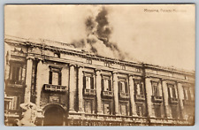 RPPC c1900s 1908 Messina Italy Palazzo Minicpio Smoke Messina Town Hall picture