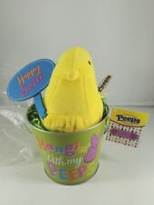 Peeps Yellow Plush Baby Chick In Tin Bucket New With Tags Rare Design 9