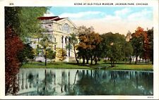 Postcard Scene At Old Field Museum Jackson Park Chicago  picture