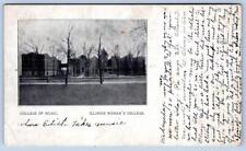1907 ILLINOIS WOMAN'S COLLEGE OF MUSIC PRIVATE MAILING CARD POSTCARD picture