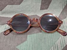 Repro WWII German Tortoise Shell Round MG Blendschutzbrille Sunglasses 1940s Vtg picture
