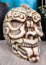 Aztec Quetzalcoatl Snake Cranium Skull Statue Halloween Skeleton Head Figurine picture