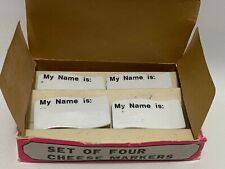 Vintage Norpro Set of Four Porcelain Cheese Markers w/ Box My Name Is picture