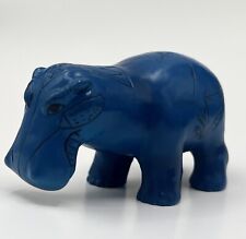 Vintage 2000 Veronese Egyptian Mini Blue Hippo Etched Resin Replica 3” picture