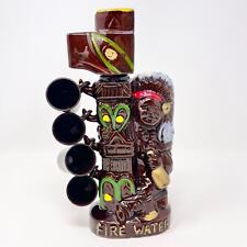 Vintage 1950s Fire Water Native American Chief ceramic decanter and 4 cups set picture