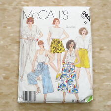 Womens 1980s Culottes High Rise Pants Pattern Size 12 picture