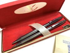 Centennial Chrome Grid Retractable Pen & Mechanical Pencil with Red Flocked Case picture