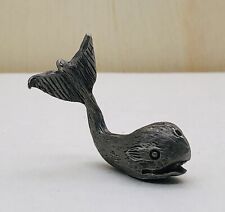 Vintage Pewter Miniature Mini Collectible Sperm Whale Figurine 1