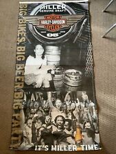 VINTAGE HARLEY MILLER GENUINE DRAFT BEER STURGIS 95TH ANNIVERSARY POSTER BANNER picture