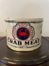 Vintage Deep Rock Brand Crab Meat Tin Can Crisfield Maryland Not Oyster Can picture