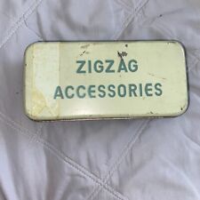 Vintage Teal ZigZag Accessories Tin picture
