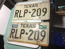 Vintage 1984 Texas License Plate Set or Pair RLP 209 picture