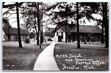 RPPC REPRINT MCRR DEPOT AND AMERICAN EXPRESS OFFICE DECATUR MICHIGAN POSTCARD picture